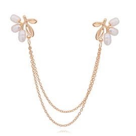 OBONNIE Broche de perla natural con diseño de árbol de la vida, con cadena