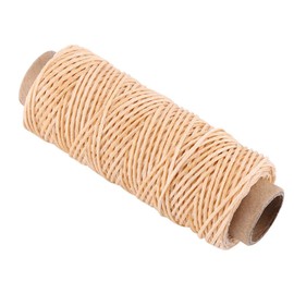 1 Roll 50 Meters 150D Waxed Thread Cord Leather Sewing Cord for Leather Hand Sewing Stitching Handcrafts 1 mm in Diameter (Beige)
