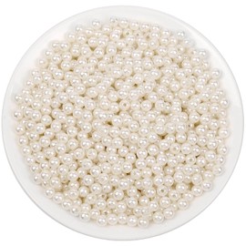 anezus - Cuentas de perlas para manualidades, 1000 piezas de perlas de marfil falsas, perlas de 6 mm pequeñas con agujeros para hacer joyas, pulseras, collares, cabello, manualidades, decoración y