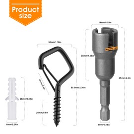 GIPTIME Screw Hooks, Pack of 50 Stainless Steel Hook Screws with Fuse, Hooks for Screwing, Wall Hooks, Ceiling Hooks for Hanging Plants, Lights