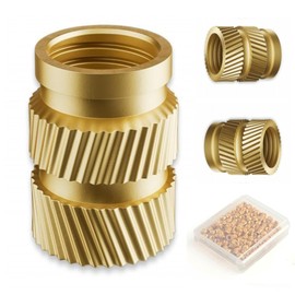 100pcs M3 Threaded Inserts - Knurled Nuts, M3x5.7 Brass Heat Set Insert for 3D Printing Components and Plastic Parts