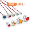 Gebildet 5pcs 12mm AC/DC 12-24V LED Metal Indicator Light Waterproof