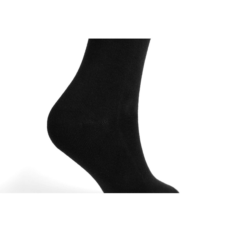 Mumoi Socks, Casual Socks, 6 Pair Set, Plain, Cotton, Black