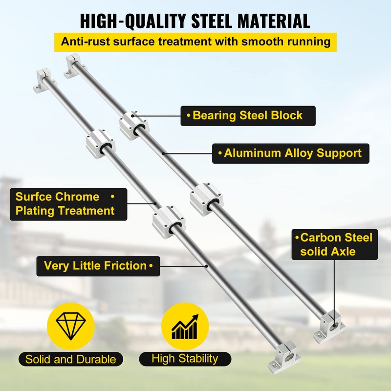 VEVOR Linear Rail Slide SFC20-1000mm 2 PCS 39.4 in/1000mm SFC20