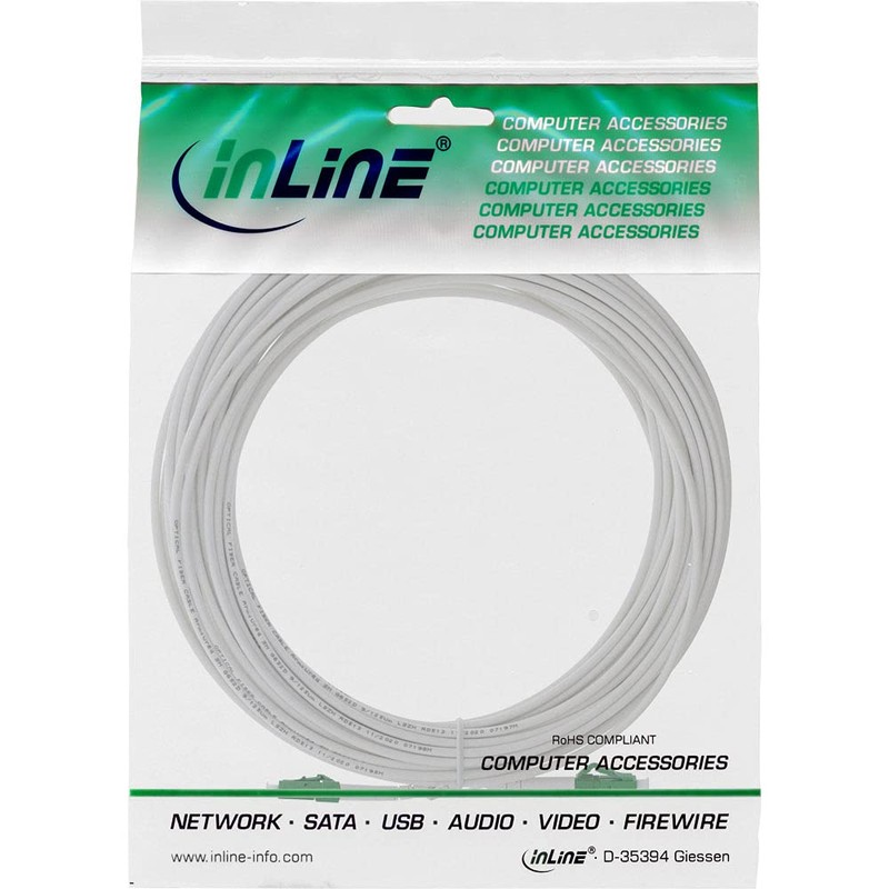 InLine® LWL Simplex Cable, FTTH, LC/APC 8° to LC/APC 8°,