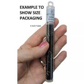 Miyuki Bugle Beads Size #2, 6mm, 17 Gram Tube, Aqua Blue AB BGL2-260