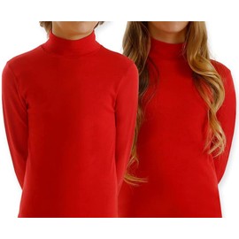 Lupetto rosso bambino e bambina in caldo cotone – Made in Italy – Maglia termica invernale a collo alto, morbidissima e traspirante, perfetta per scuola, recite e feste di Natale – Taglia 10 anni