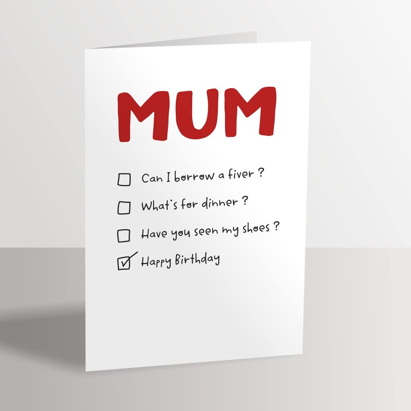 Funny Birthday Card for Mum - Multiple Choice