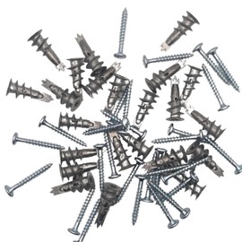 AF4F Plasterboard Fixings 200 Pcs (100 Drivas, 100 Screws) Self-Drill Metal Cavity Anchors, Speed Spiral Dry Wall Plugs and Screws
