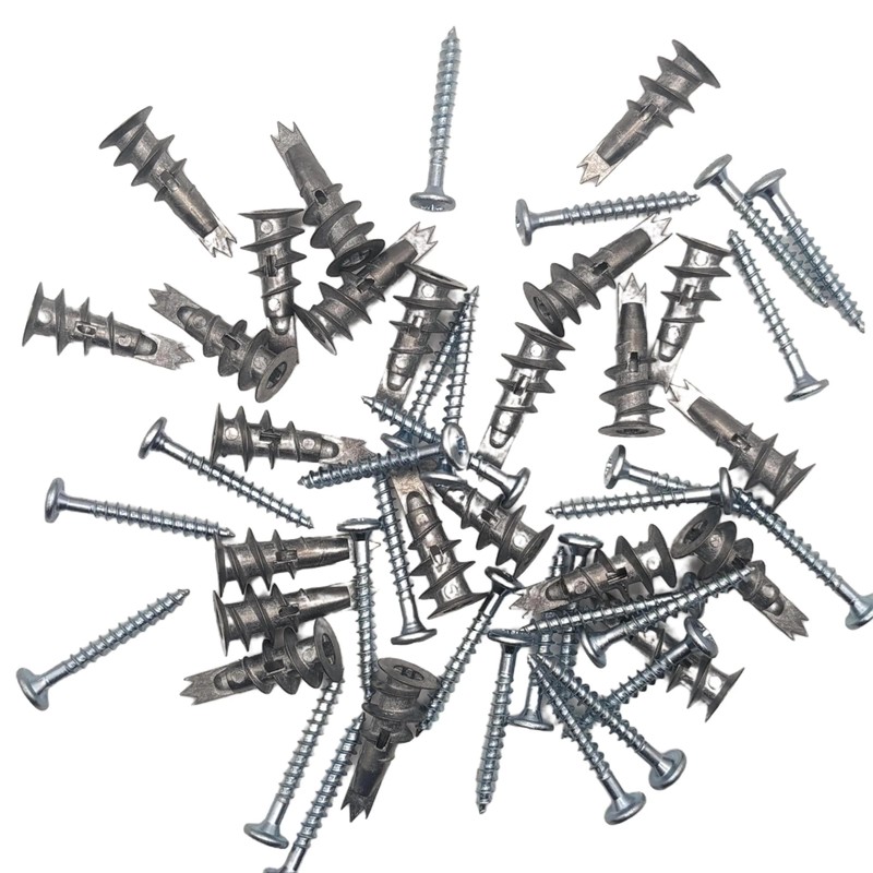 AF4F Plasterboard Fixings 200 Pcs (100 Drivas, 100 Screws) Self-Drill