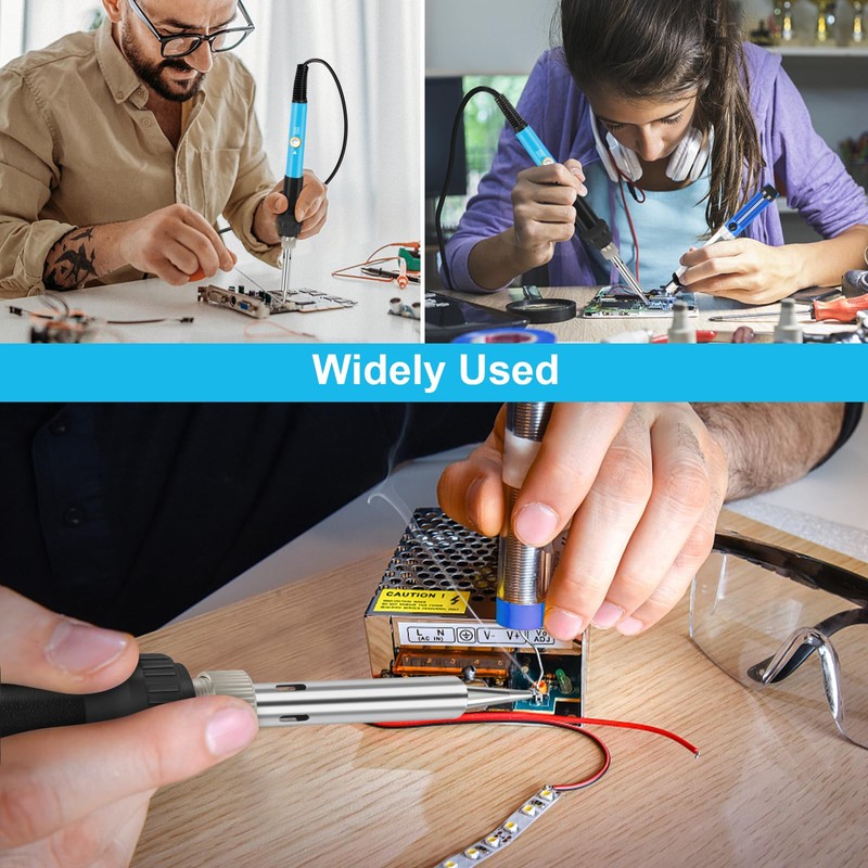 60W Soldering Iron Kit, Adjustable Temperature Welding Tool with LCD