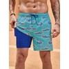 ERECT PEAK Men's Trendy Board Shorts New Cozy Trunk Print