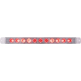 Optronics Led Stt Bar 17" Red-Clr Lens 11-Diode W/Clr Lens +80