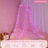 Unicorn Castle Bed Canopy for Girls with Remote Timer Breathable