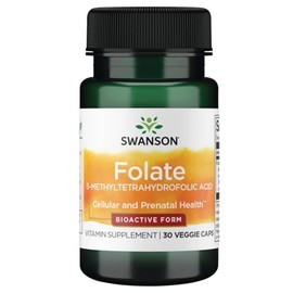 Swanson Folate (5-Methyltetrahydrofolic Acid) 400 mcg 30 Veg Capsules