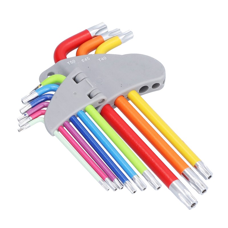 9Pcs Hex Wrench Star Colourful Long Arm Metal Key Tool