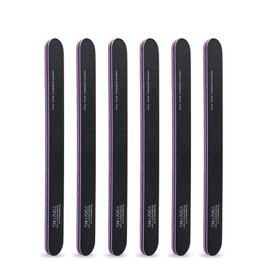 Pack of 6 100/180 black nail files, professional nail files, reusable nail files, double-sided nail file, robust and wear-resistant and washable