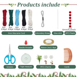 FREEBLOSS 4 Set Macrame Christmas Snowman Macrame Gnomes Snowman with Instruction Macrame Kits for Adults Woven Macrame Decor for Christmas Macrame Craft Enthusiasts Gift