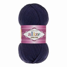 Alize Knitting Yarn 100 g Cotton Gold Plain Classic Yarn Crochet Yarn Knitting Wool Choice of Colours Colour: 58 Navy Blue
