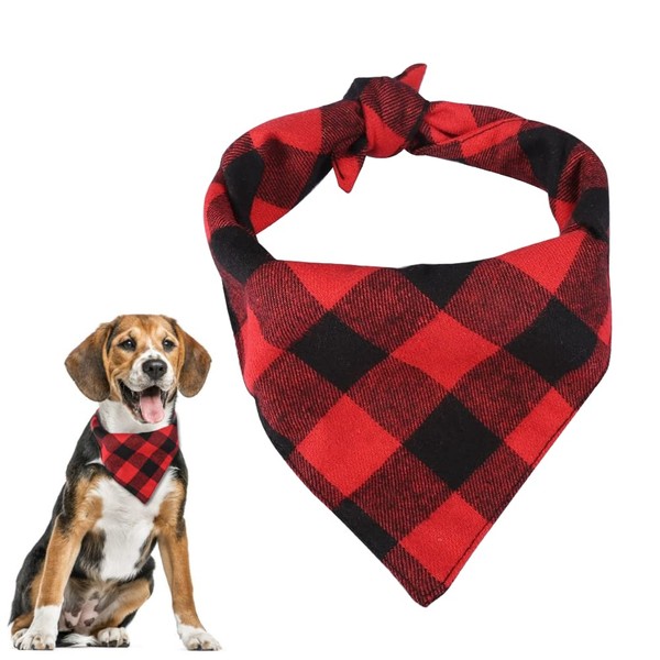Ichiias Pet Bandana Dog Puppy Check Pattern Scarf Collar Bib