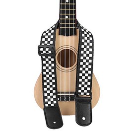 Guitar Shoulder Strap, Black and White Pattern Adjustable Guitar Shoulder Strap Ukulele Strap for Ukulele 4 String Musical Instruments Performance Accessories