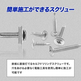 ShopXJ Drill Screws M4.2 M4.8 Drill Bis Thin Washer Drill Screws, Stainless Steel, White, Pack of 100