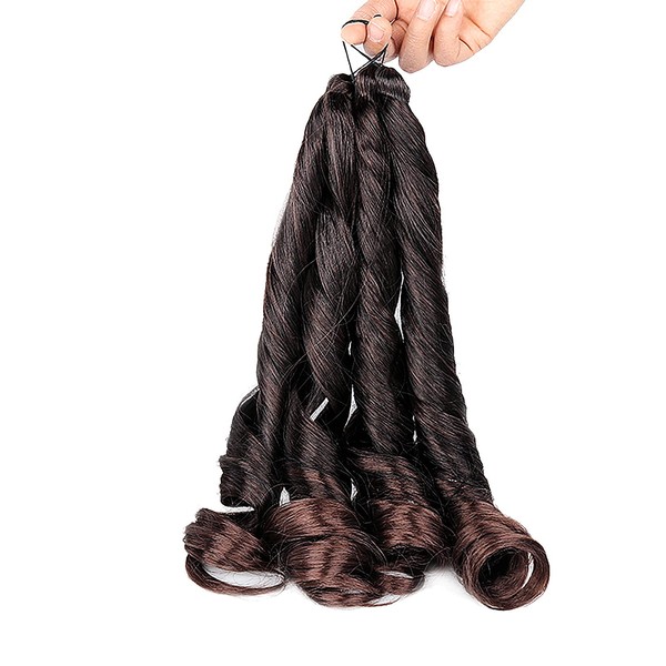 6 Packs Spiral Curls Pre Stretched Braiding Hair Ocean Wave Braiding Hair French Curls Synthetic Braiding Hair Wavy Crochet Hair 100g/pack (24inch) (1b/33)
