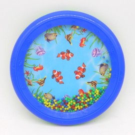Sugarello Tambourine Ocean Drum Wave Sound for Children, Musical Instrument, Educational Toy, Rhythm Play, Toy, Percussion Instrument, Sound Effect, Music, Drum Instrument, Fish, 7.9 inches (20 cm)