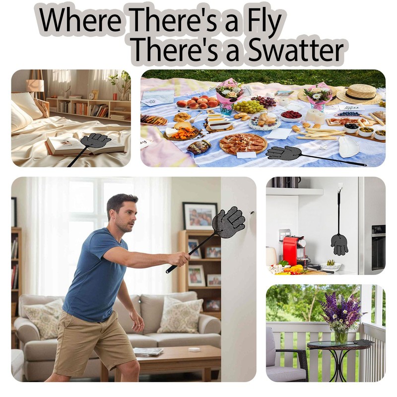 Fly Swatter Heavy Duty for Indoors – Hand-Shaped Flyswatter with