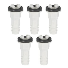 sourcing map 5Pcs Air Conditioner Drain Hose Connectors Elbow Fitting with Rubber Rings for Mini-Split Units and Window AC Unit 15mm, White
