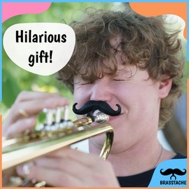 Trumpet-stache XL, by Brasstache - New (2024) The Original Clip-on XL Mustache for Trumpet and Mellophone Mouthpieces