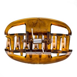 Pack of 2 Approx. 6 cm Long Hair Claw in Havana – Made in Germany – Welovebeads