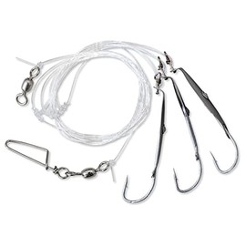 Rhino Premium Köhler Leader with Fishing Hooks for Instant Use Monofilament Fishing Line Sea Fishing Accessories Red/Silver 1.00m