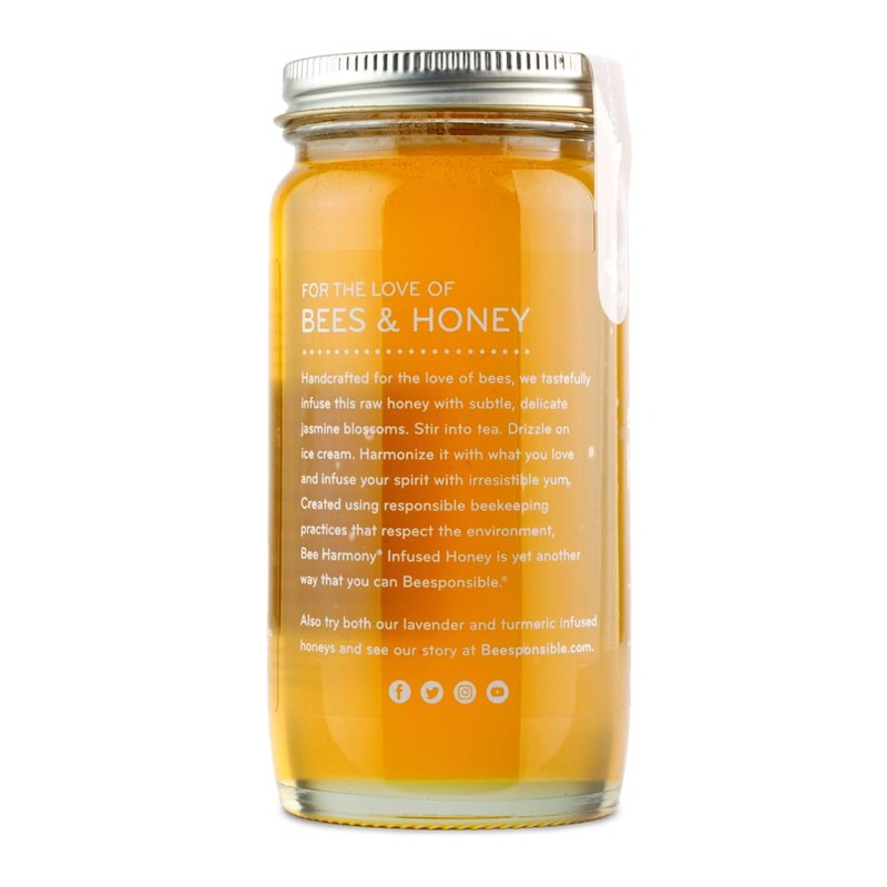 Bee Harmony Jasmine Infused Honey, 12 OZ, Pack of 2
