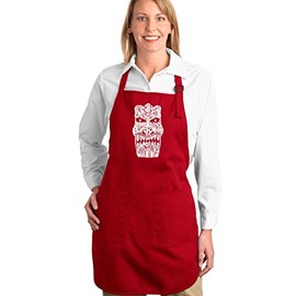 LA POP ART Word Art Apron - Tiki - Big Kahuna Red