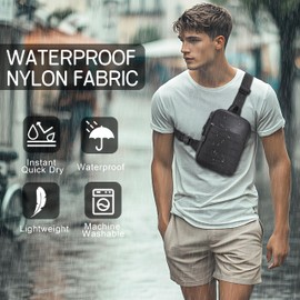 MOZETO Tactical Sling Bag Small YKK Zipper Mens EDC Crossbody Work Tool Utility Bag with Tactical Keychain