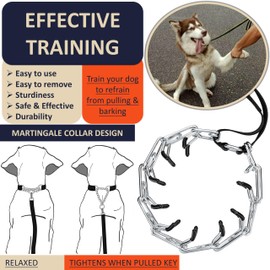 DEYACE Dog Training Collar with Quick-Release Buckle, Adjustable Stainless Steel Collar for Small Medium Large Dogs (Black, M/L Neck Girth 14.5"-18.6")