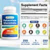Best Naturals Potassium Gluconate Supplement 595 Mg Tablet, 250Count