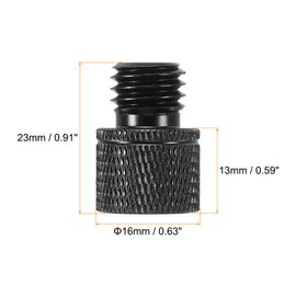 sourcing map 2 Pack Microphone Stand Adapter 1/4 Female x M12 Male Camera Screw Black