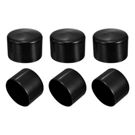 PATIKIL 66mm/2.6" Rubber End Caps, 6 Pcs Screw Caps Covers Flexible Blot Protector PVC for Screw Bolt Ends Tube Thread Caps, Black