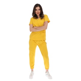 Master Scrubs Pijama Quirúrgica Scrub Anti fluidos para Mujer con pantalón Jogger y Bolsillos (M, Mango)