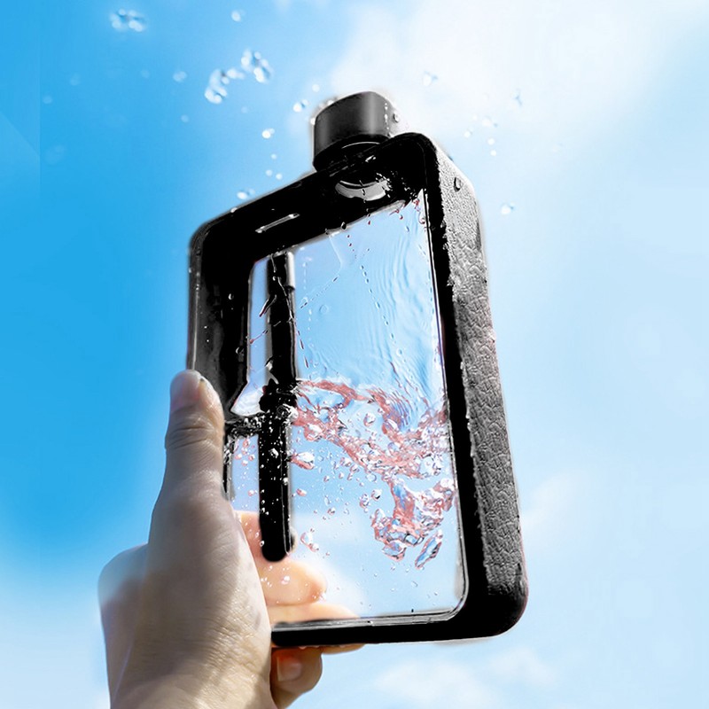 Flat Water Bottle Plastic Leakage Proof Transparent Square Portable A5