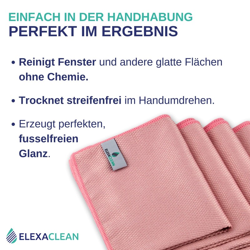 Elexaclean Streak-free, Premium Microfibre Window/Windscreen Cloth (60 x 40 cm),