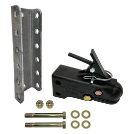 A.A Trailer Coupler with 5-Position Adjustable Channel Bracket - 2-5/16" Ball - 15,000 lbs - Channel-Mount Coupler (2-5/16" Ball)