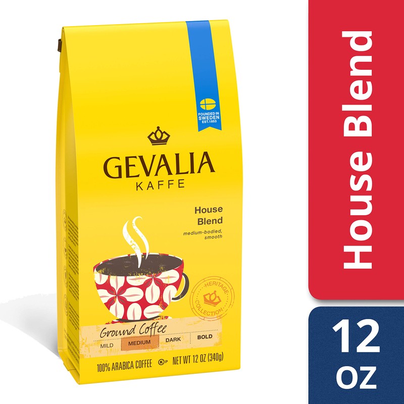 Gevalia House Blend Medium Roast Ground Coffee (12 oz Bag)