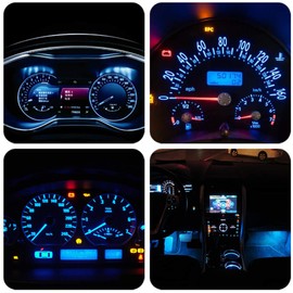 WLJH 10 Pack Ice Blue Canbus T5 Led Bulb 2721 37 74 Wedge Lamp PC74 Twist Sockets Dash Dashboard Lights Instrument Panel Cluster Leds Replacement