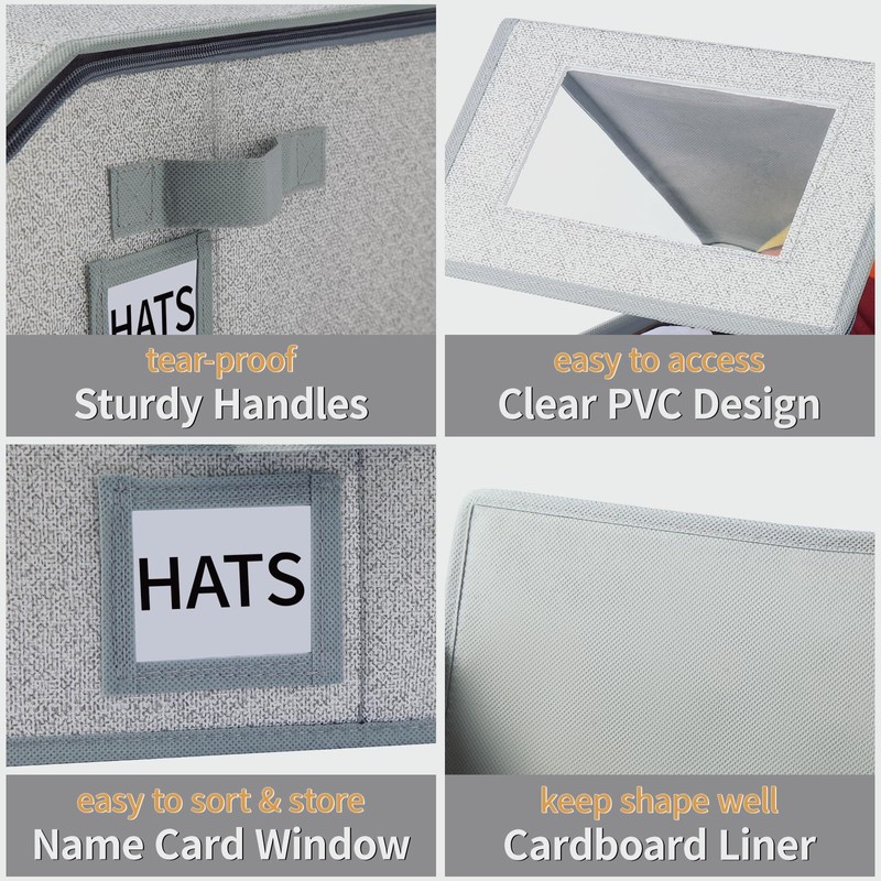 LUMESIX 2 PCS Hat Organizer for Baseball Caps Stackable HatBox