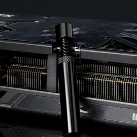 Sxhlseller Graphics Card GPU Brace Support, Aluminum Alloy Video Card Sag Holder Bracket with 74 to 120mm Height Adjustable, Universal Anti Sag GPU Stand for ATX M ATX ITX Chassis (Black)