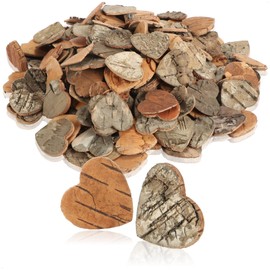 com-four® 100-piece star scatter decoration set - confetti for weddings and parties made of birch wood - accessories for DIY projects - natural wood discs for crafts (100x star birch bark)