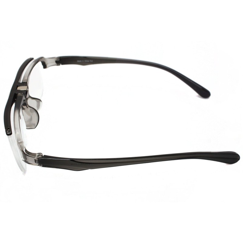 跳ね上げ老眼鏡 FUR-2000-1 COL.クリアダークグレイ (+2.00, クリアダークグレイ)